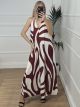 OpenBack 2-Coloured Dress/Burgundy