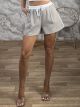 Highwaist Stripe Shorts-18732/Light Grey