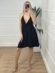OpenBack Cups Mini Dress/Black