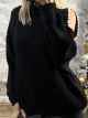 Openshoulder Pearls Sweater/Black