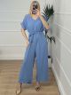 Buttons Jumpsuit/Blue