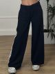 Double Stripe Wide Pants/Navy Blue