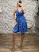 Silk Boho Mini Dress-2665/Royal Blue