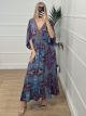 Silk Lahuri Sleeves Maxi Dress/N3