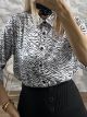 Zebra Satin Shirt/White