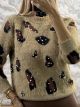 Mohair Leopard Pearls Sweater/Camel