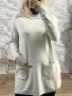 Oversized Pockets Sweater/Ecru