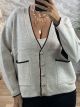 Golden Buttons Cardigan/Ecru