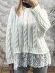 Lace Knitted Top/White
