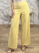 Suede Wide Buttons Pants/Yellow