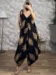 Butterfly Jumpsuit-1208/Black&Camel