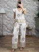 Embroidered Cotton Sleveless Set-2638/White