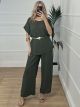 Striped Oversized Set/Khaki