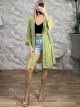 Crochet CabbanaSleeves Kimono-4112/Lime