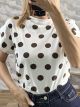 Cotton Big Polka Dot Top-430541/Chocolat