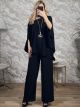 Wide Necklace Viscose Set-0653/Black