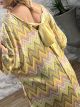 Lurex Chevron Bow Maxi Dress/Yellow