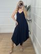 Viscose Asymmetrical Jumpsuit/Dark Blue
