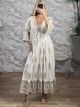 GoldenThread Boho Maxi Dress-8269/White