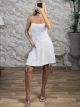 Mono Strapless Mini Dress-9163/White