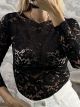 Elastic Lace Top-7569/Black