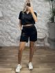 Velvet Bear Strass Top&Shorts Set/Black