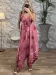 Silk Asymmetrical Jumpsuit-1208-NEW/Pink