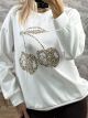Leopard Cherries Sweatshirt/White