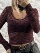 Velvet Lace Bodysuit/Burgundy