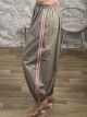 DoubleStripe Cotton Pants-26108/Mocha