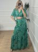 SilverThread Poly Skirt Set/Green