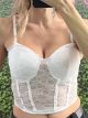 Lace Corset Top-6345/White