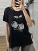 T-shirt Cherries Strass/Black