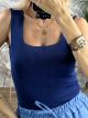 Knitted Classic Top/Navy Blue