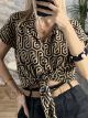 Cropped Printed Shirt/Polygon