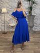 Ruffle Shoulders Dress/Blue Royal