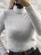 Mohair High Neck Top-909/Grey
