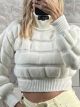 Bubble TurtleNeck CropTop/White