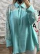 Viscose Oversized Lace Shirt/Aqua