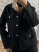 Gold Buttons Wool Coat/Black
