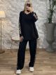 Oversized Leopard Stripe Set/Black