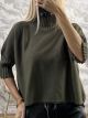 Loose Knitted TurtleNeck Top/Khaki