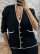 Golden Buttons Cardigan/Black