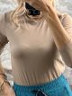 Elastic Soft Cotton Top-7100/Camel
