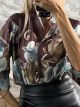 Mao Satin Pattern Shirt/Floral-Chocolat