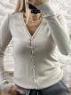 Knitted Ve Strass Cardigan-1719/Beige