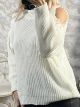Openshoulder Pearls Sweater/White