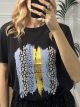 T-shirt Leo Paint Strass/Black