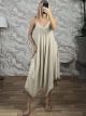 Sleeveless Asymmetrical Jumpsuit-82865/Beige