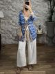 Knitted Lurex Belt Kimono-9311/Blue